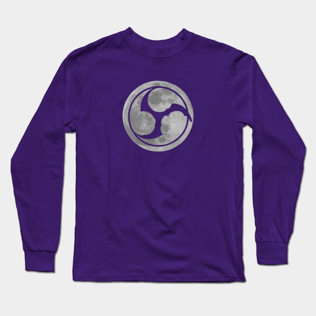 Mitsudomoe Moon negative Long Sleeve T-Shirt by Austin Taiko